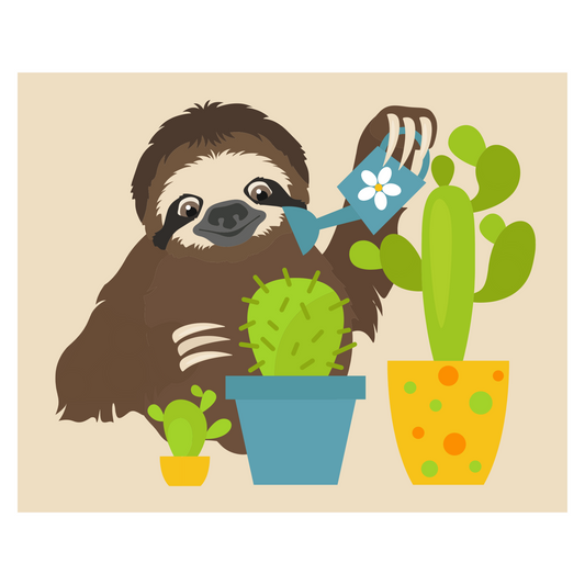 Garden Sloth Canvas